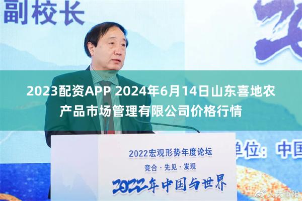 2023配资APP 2024年6月14日山东喜地农产品市场管理有限公司价格行情