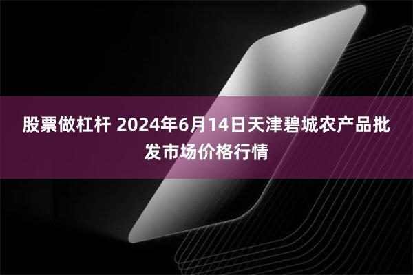 股票做杠杆 2024年6月14日天津碧城农产品批发市场价格行情