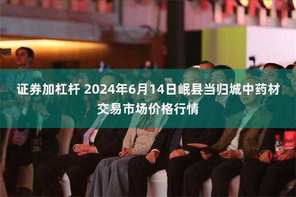 证券加杠杆 2024年6月14日岷县当归城中药材交易市场价格行情