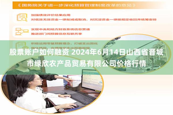 股票账户如何融资 2024年6月14日山西省晋城市绿欣农产品贸易有限公司价格行情