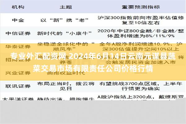 专业外汇配资网 2024年6月14日云南元谋县蔬菜交易市场有限责任公司价格行情