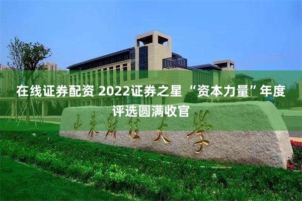 在线证券配资 2022证券之星 “资本力量”年度评选圆满收官