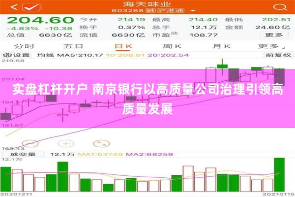 实盘杠杆开户 南京银行以高质量公司治理引领高质量发展