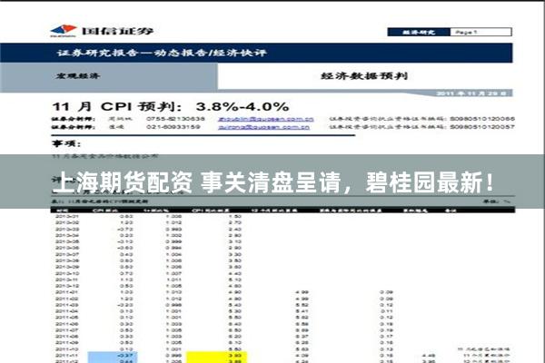 上海期货配资 事关清盘呈请，碧桂园最新！