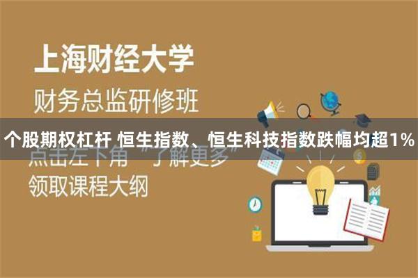 个股期权杠杆 恒生指数、恒生科技指数跌幅均超1%