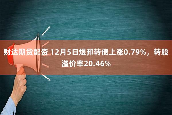 财达期货配资 12月5日煜邦转债上涨0.79%，转股溢价率20.46%