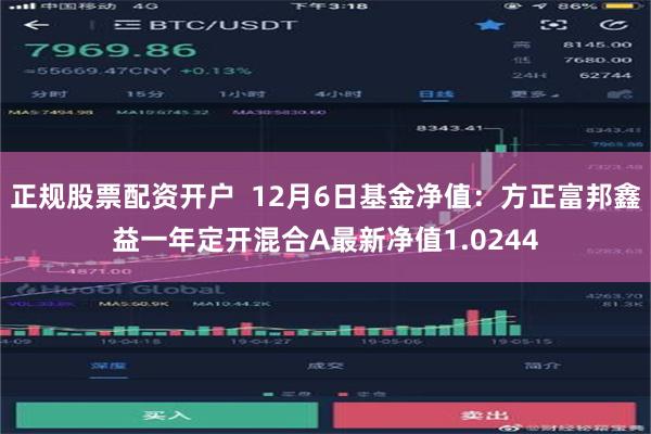 正规股票配资开户  12月6日基金净值：方正富邦鑫益一年定开混合A最新净值1.0244