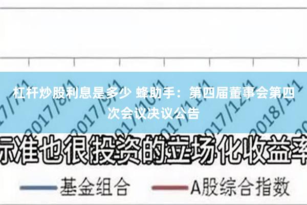 杠杆炒股利息是多少 蜂助手：第四届董事会第四次会议决议公告